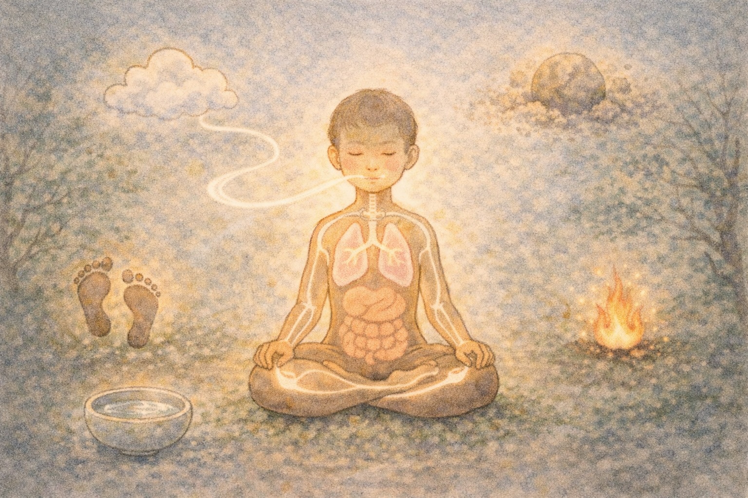 Illustration for Kāyagatāsati sutta - Mindfulness of the Body